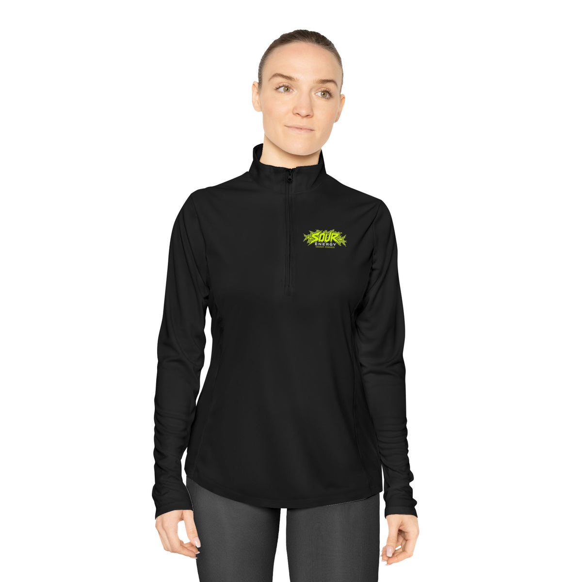 SOUR ENERGY Ladies Quarter-Zip with SOUR ENERGY logo, view 4