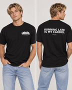 SOUR ENERGY Tee — Running Late Is My Cardio with SOUR ENERGY logo, view 1