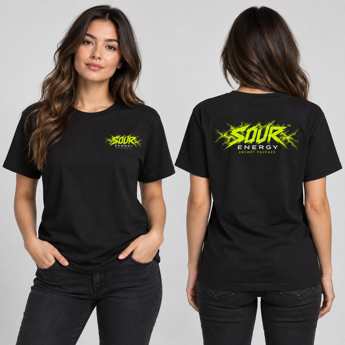 SOUR ENERGY Tee with SOUR ENERGY logo, view 2