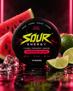 Watermelon Lime SOUR ENERGY caffeine pouch tin, image 1